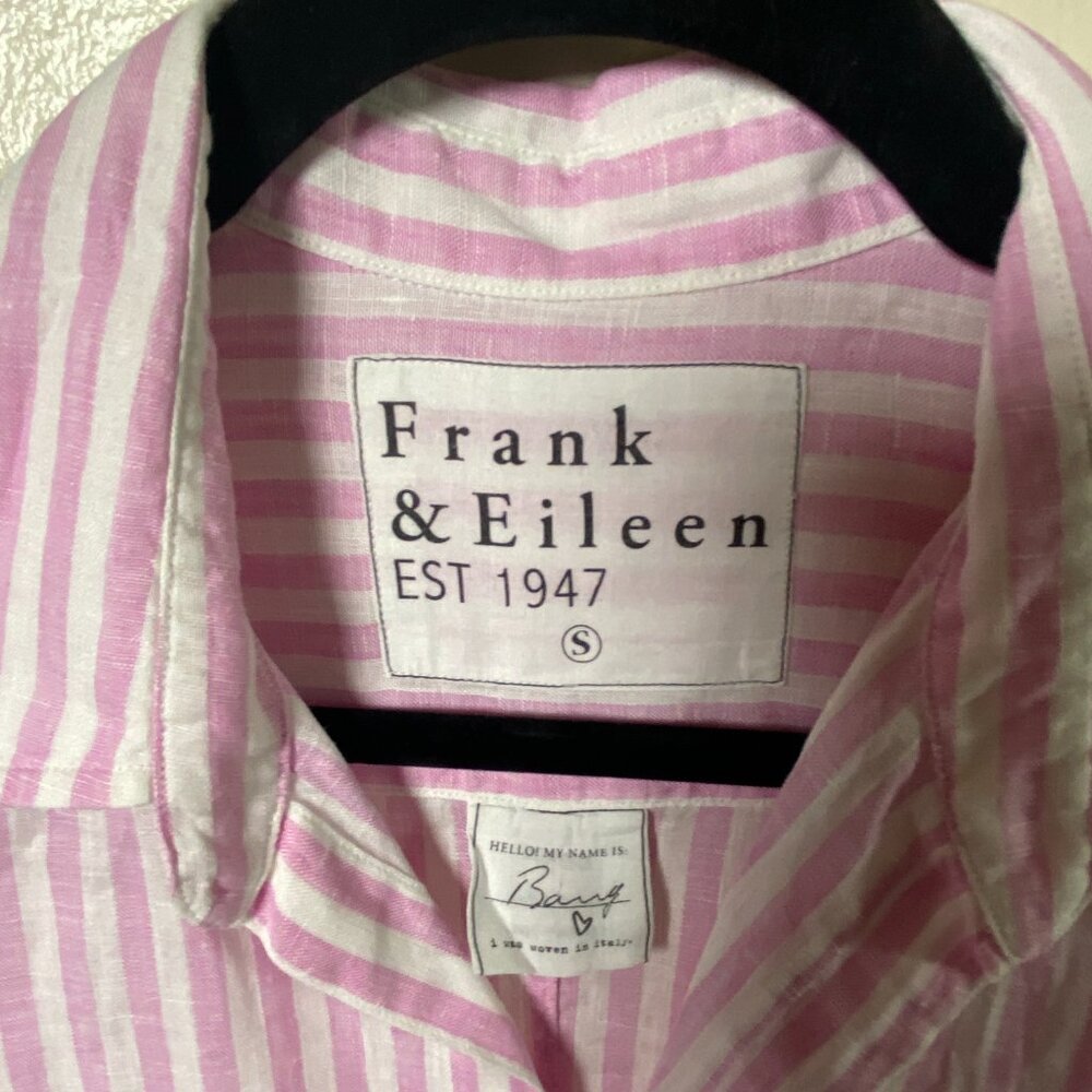 Frank & Eileen Barry Pink & White Striped Button-Down Shirt | Size Small - Picture 9 of 9
